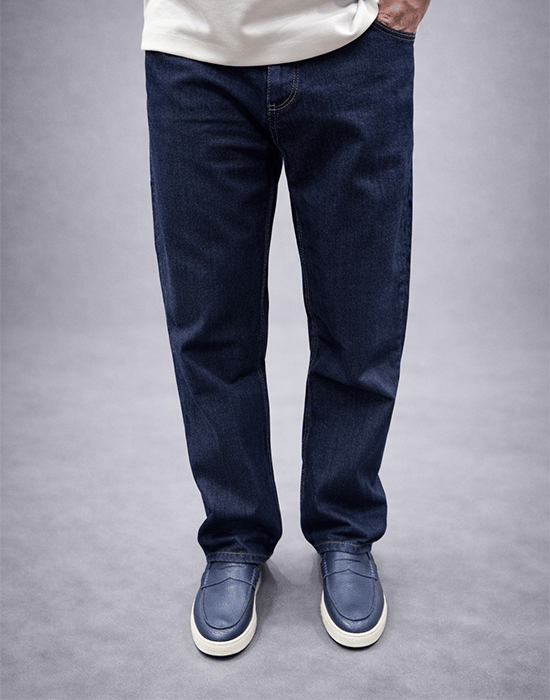 Lacivert Baggy Fit Jean
