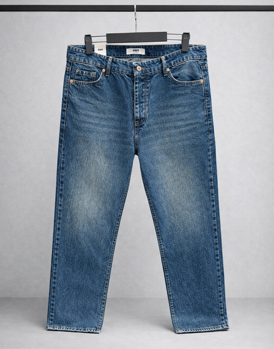 Taşlı Mavi Baggy Fit Jean