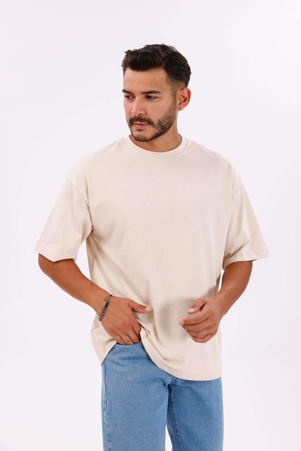Oversize Basic 30/2 T-Shirt Bej