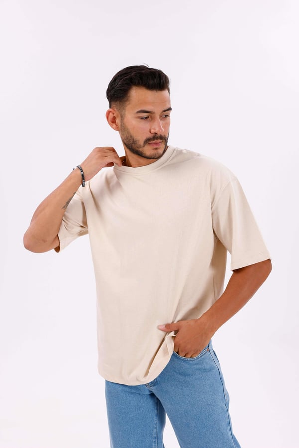 Oversize Basic 30/2 T-Shirt Bej