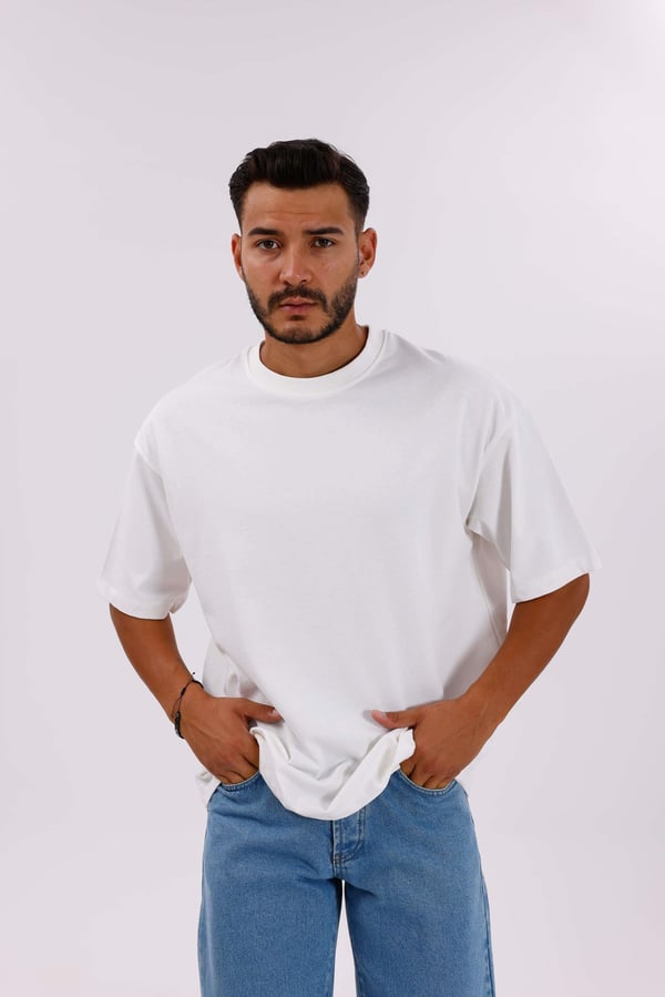 Oversize Basic 30/2 T-Shirt Ekru