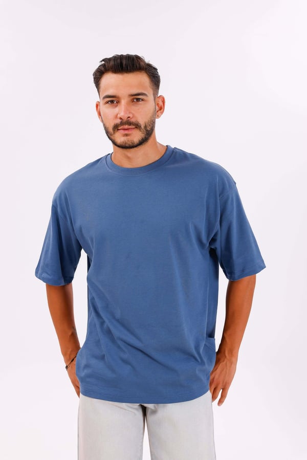 Oversize Basic 30/2 T-Shirt İndigo