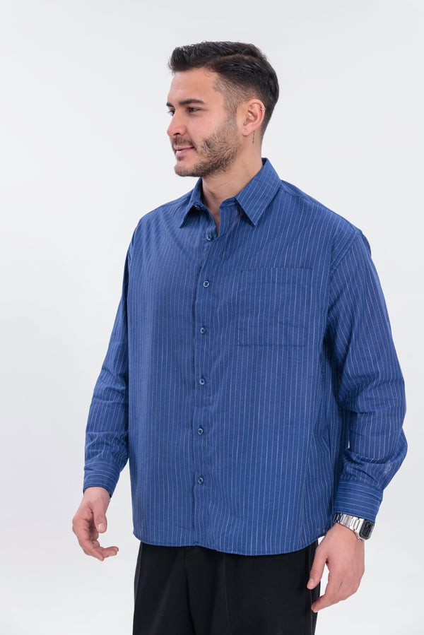 Oversize Çizgili Gömlek