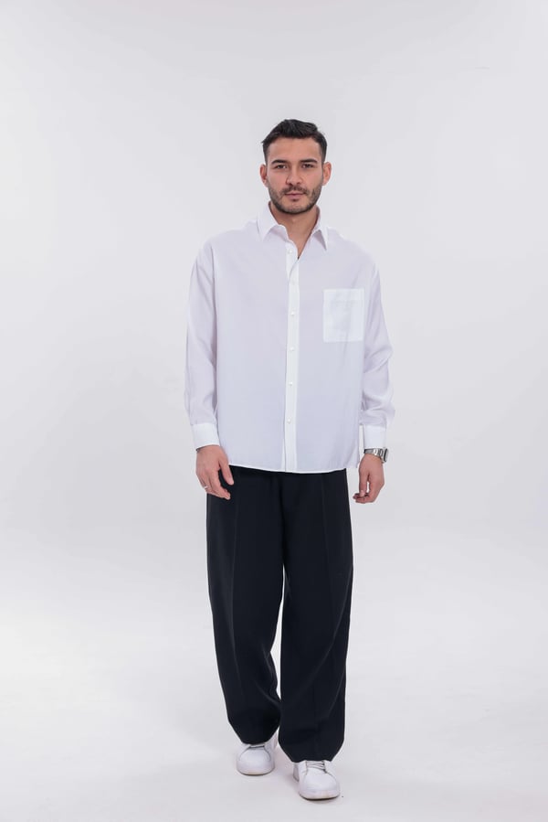Oversize Modal Gömlek Beyaz