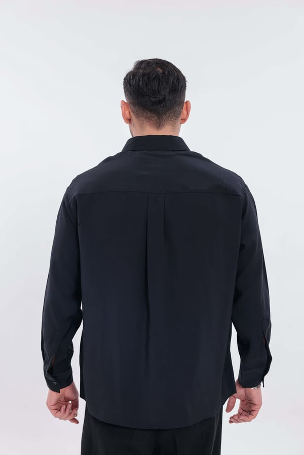 Oversize Modal Gömlek Siyah