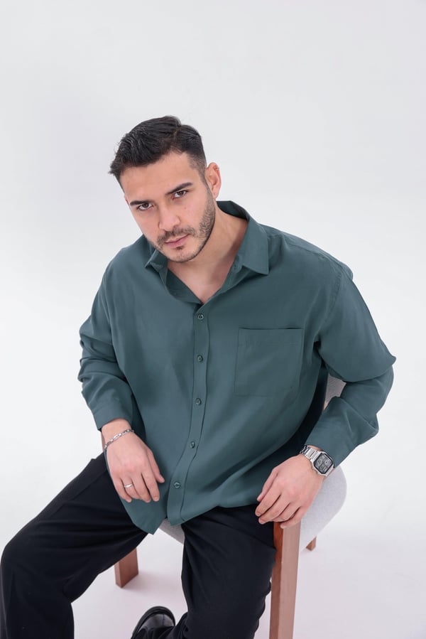Oversize Modal Gömlek Yeşil