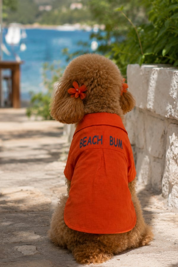 Salya Store %100 Pamuk Beach Bum Köpek Gömlek 0-15kg Kk-108