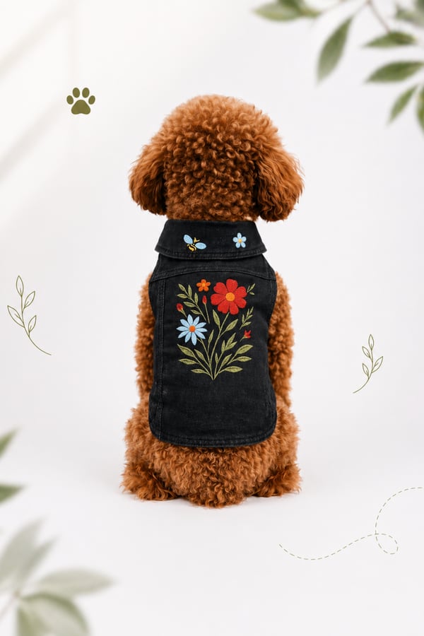Siyah köpek kot yelek, Jean köpek kıyafeti Yeni Sezon