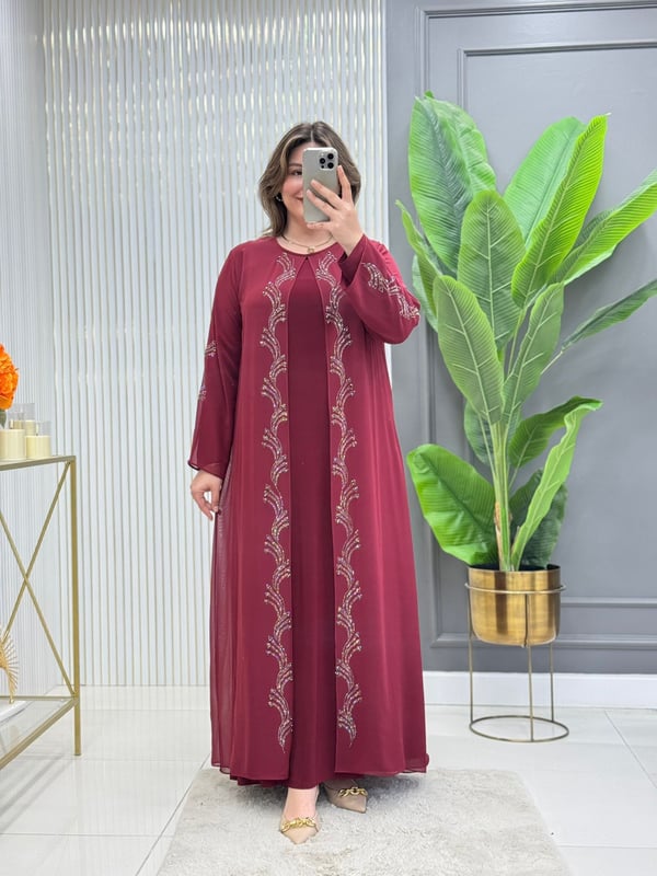 Diva Elbise Bordo