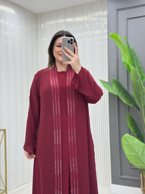 Esila Elbise Takım Bordo