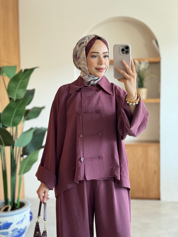 Lina İkili Takım Bordo