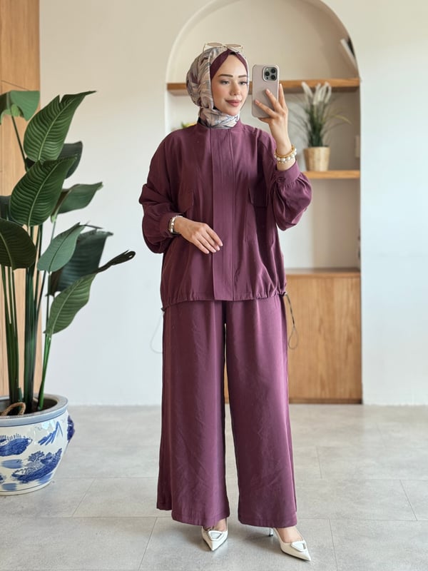 Nilara İkili Takım Bordo