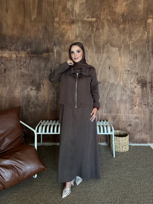 Yıldız Elbise Kahverengi