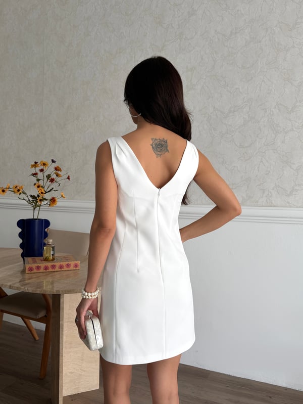  26Y5322 V YAKA KUPLU ASKILLI ELBİSE