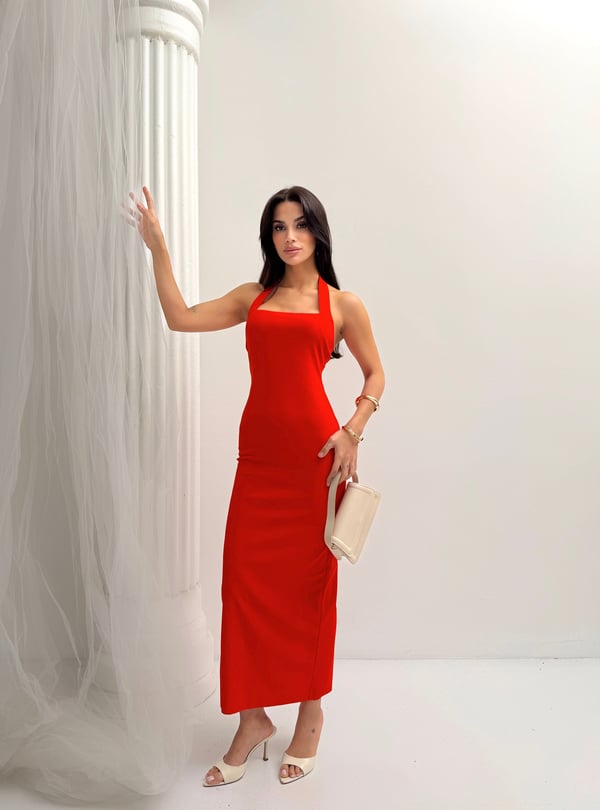 25Y5175 LİKRA HALTER ELBİSE