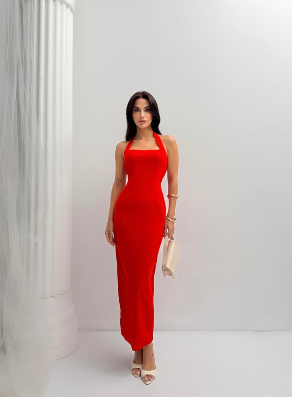 25Y5175 LİKRA HALTER ELBİSE