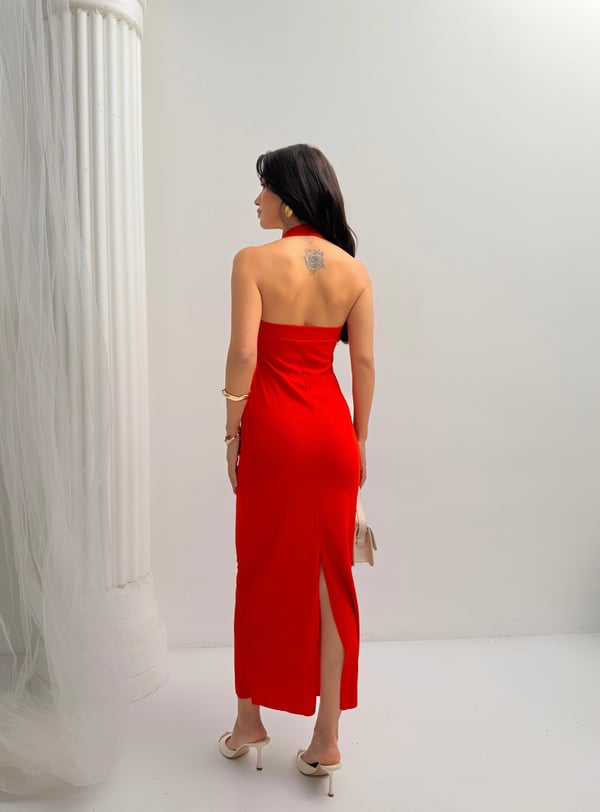 25Y5175 LİKRA HALTER ELBİSE