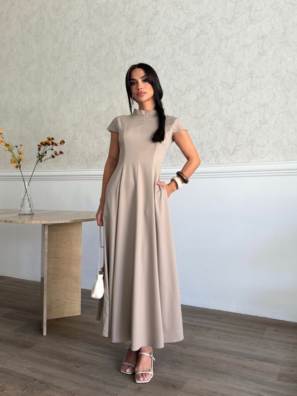 26K5278 AY KOLLU KUPLU ELBİSE