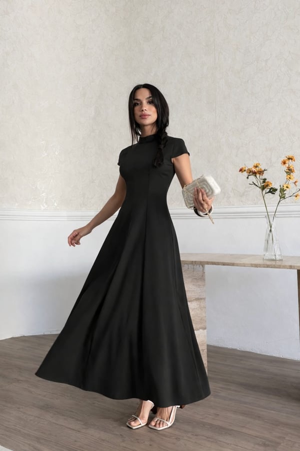 26K5278 AY KOLLU KUPLU ELBİSE