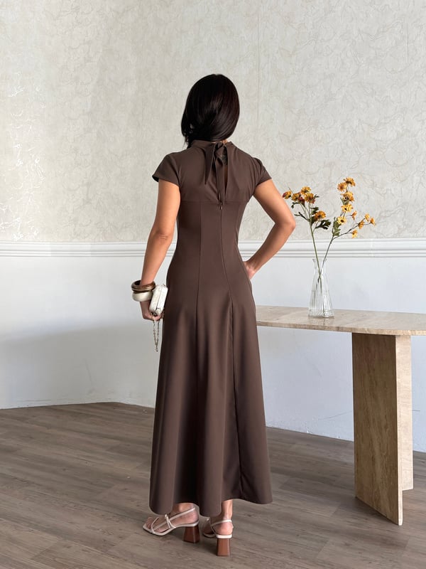 26K5278 AY KOLLU KUPLU ELBİSE
