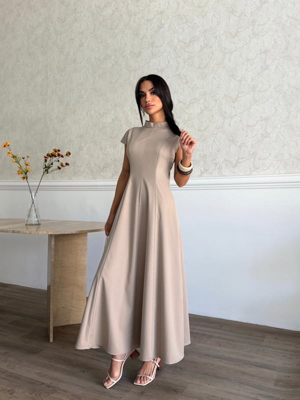 26K5278 AY KOLLU KUPLU ELBİSE
