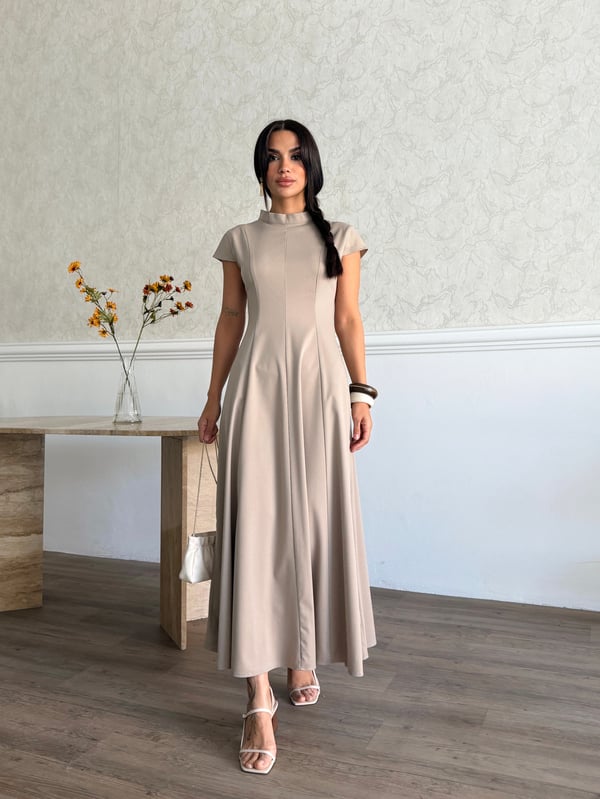 26K5278 AY KOLLU KUPLU ELBİSE