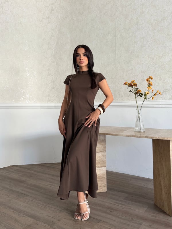 26K5278 AY KOLLU KUPLU ELBİSE