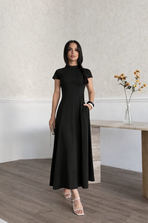 26K5278 AY KOLLU KUPLU ELBİSE