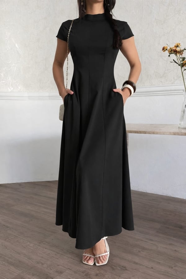 26K5278 AY KOLLU KUPLU ELBİSE