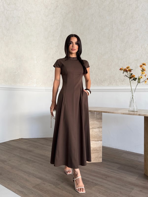 26K5278 AY KOLLU KUPLU ELBİSE