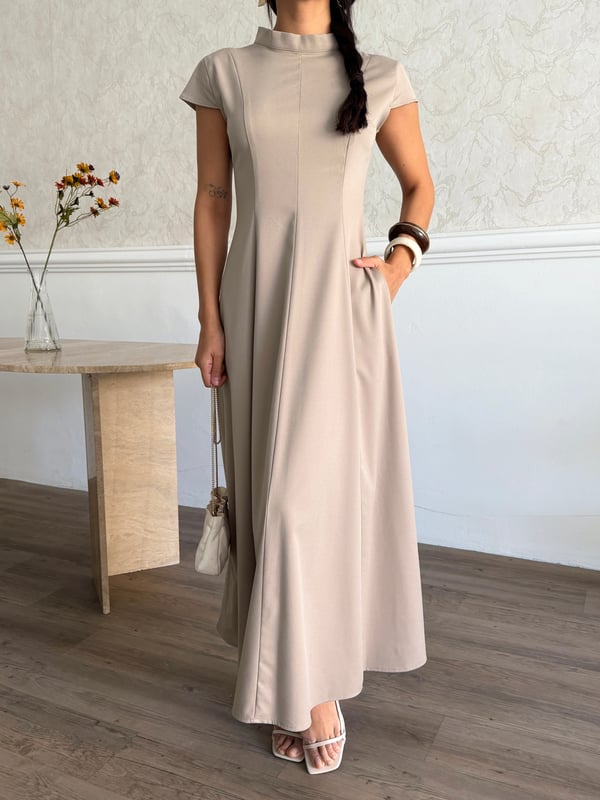 26K5278 AY KOLLU KUPLU ELBİSE