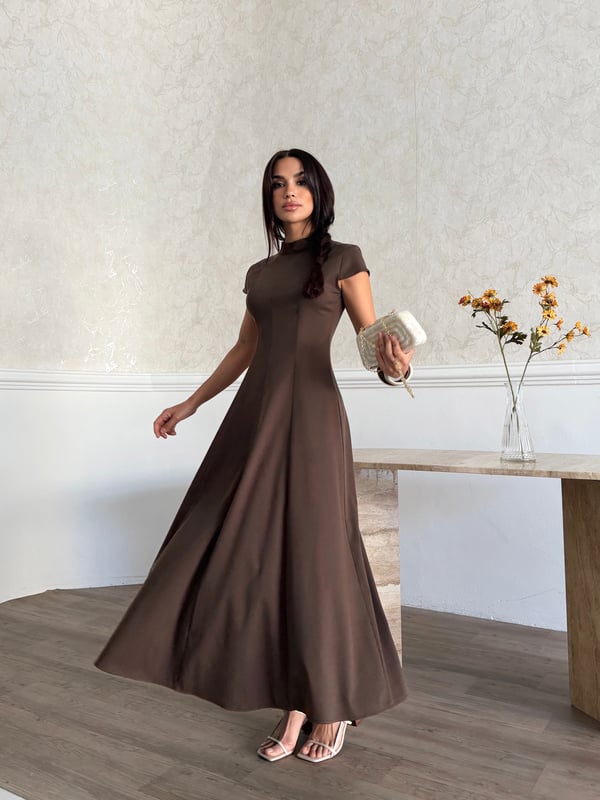 26K5278 AY KOLLU KUPLU ELBİSE