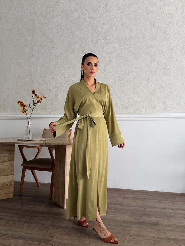 26K5281 KİMONO SATEN ELBİSE