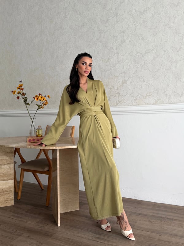 26K5281 KİMONO SATEN ELBİSE