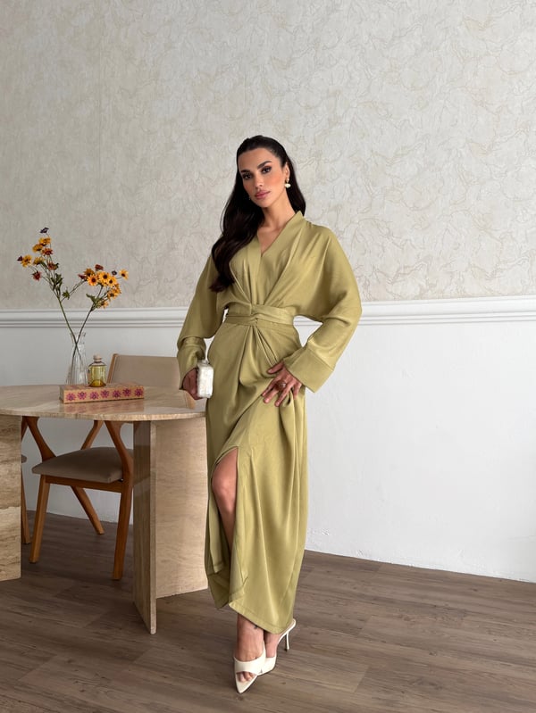 26K5281 KİMONO SATEN ELBİSE