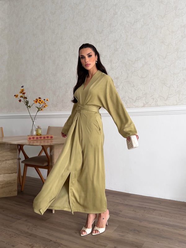 26K5281 KİMONO SATEN ELBİSE