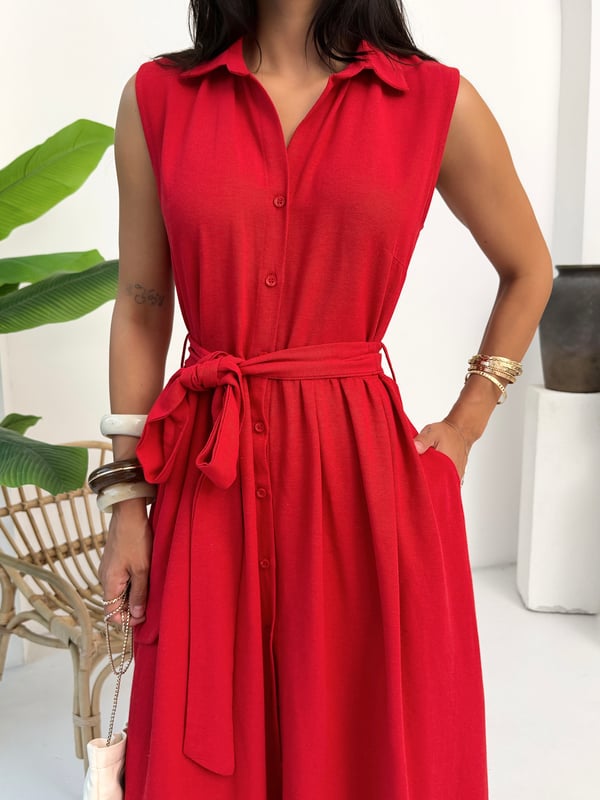 26Y5168 PİLELİ GÖMLEK ELBİSE
