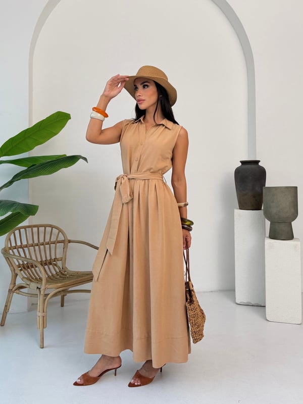 26Y5168 PİLELİ GÖMLEK ELBİSE