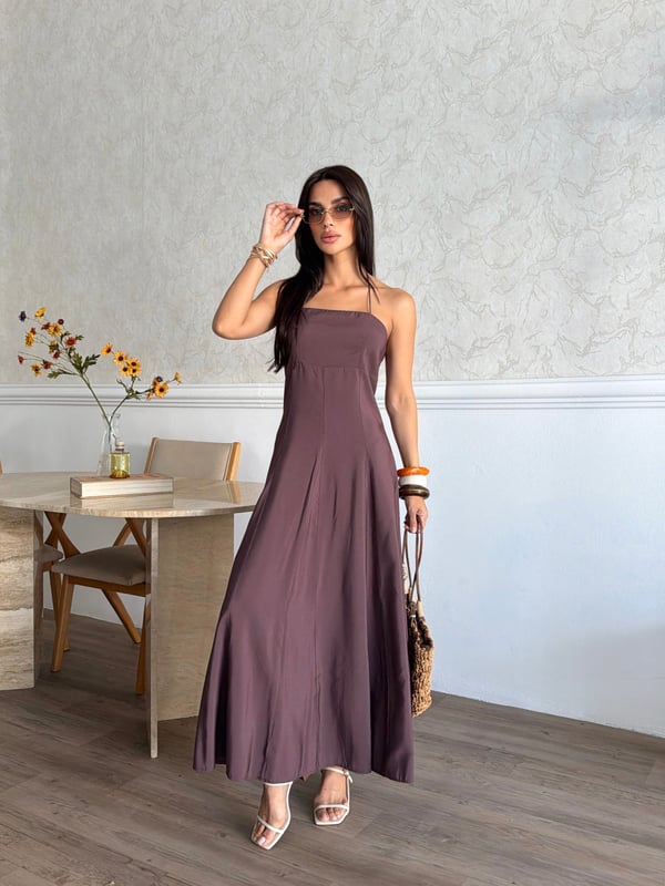 26Y5321 ARA VOLAN BOYUN BAĞCIKLI ELBİSE