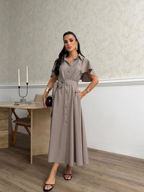 26Y5343 PELERİNLİ KLOŞ ELBİSE
