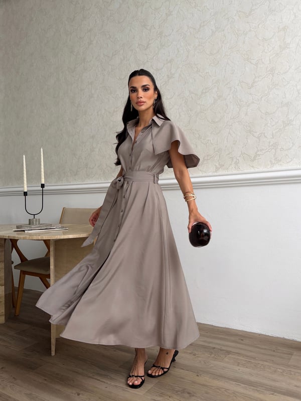 26Y5343 PELERİNLİ KLOŞ ELBİSE