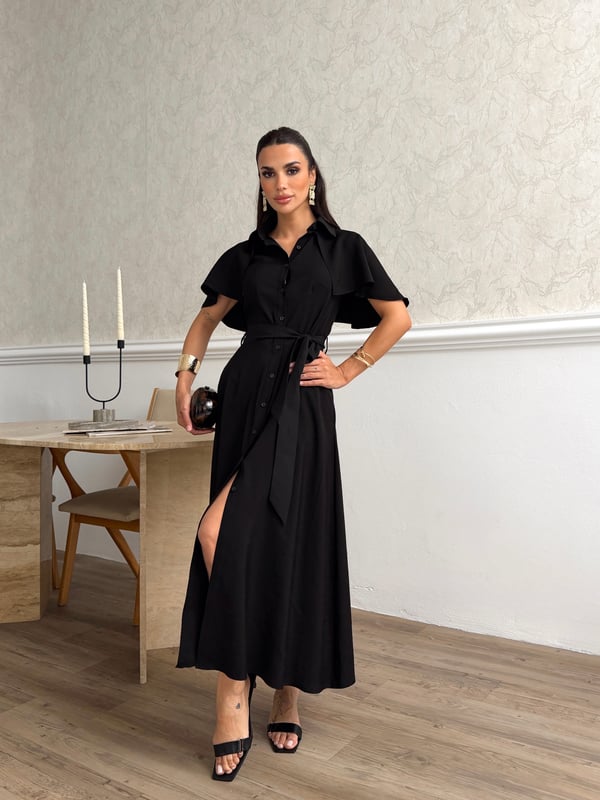 26Y5343 PELERİNLİ KLOŞ ELBİSE