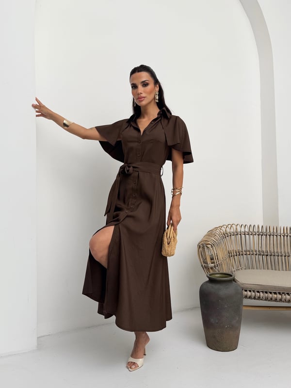 26Y5343 PELERİNLİ KLOŞ ELBİSE
