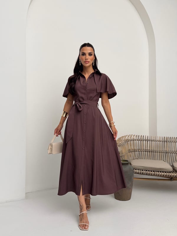 26Y5343 PELERİNLİ KLOŞ ELBİSE