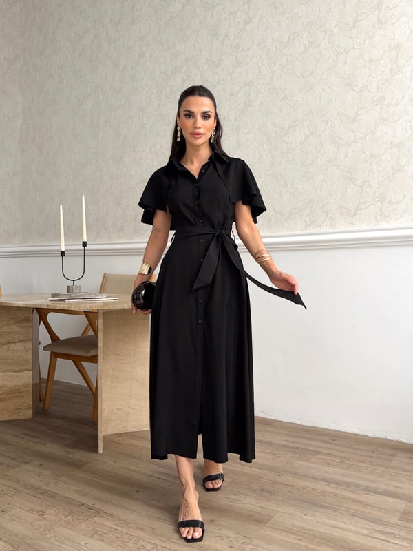 26Y5343 PELERİNLİ KLOŞ ELBİSE