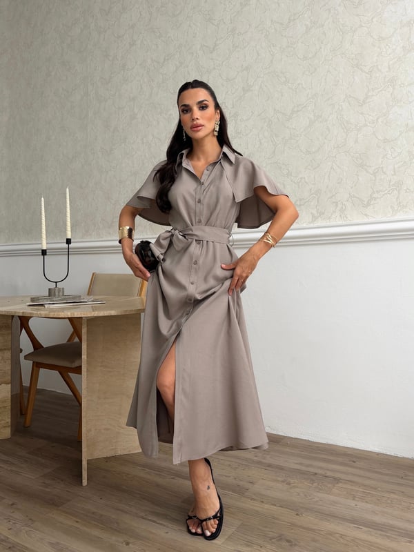 26Y5343 PELERİNLİ KLOŞ ELBİSE