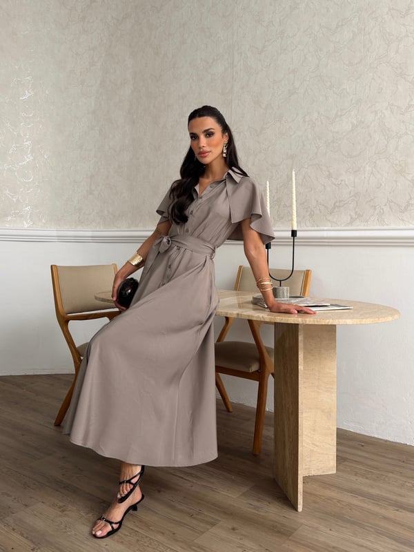 26Y5343 PELERİNLİ KLOŞ ELBİSE