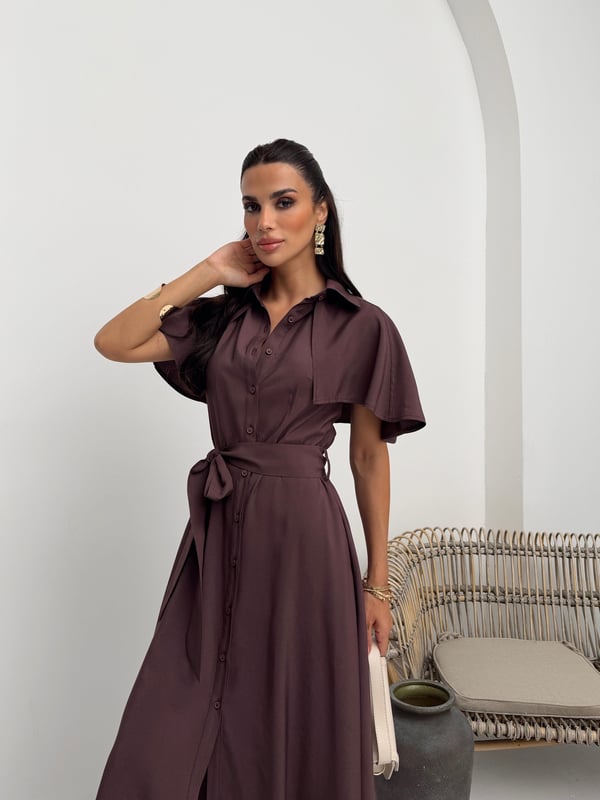 26Y5343 PELERİNLİ KLOŞ ELBİSE