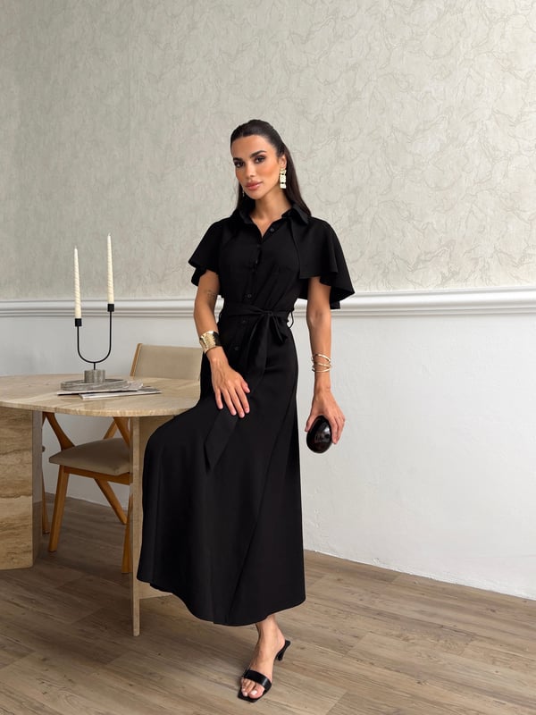 26Y5343 PELERİNLİ KLOŞ ELBİSE