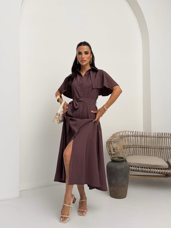 26Y5343 PELERİNLİ KLOŞ ELBİSE